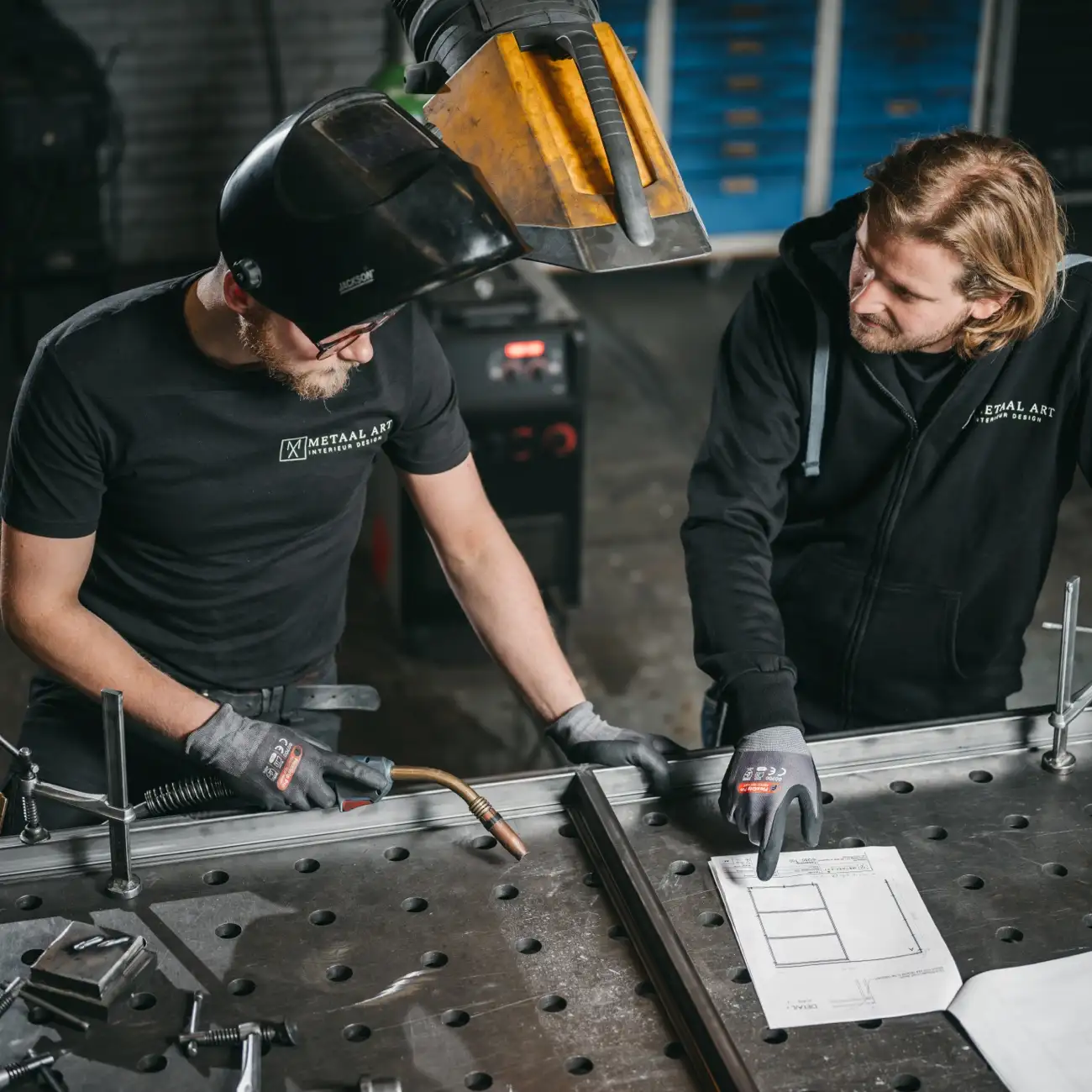 Bouwtekening van een stalen constructie